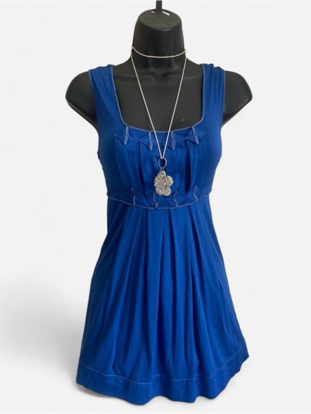 Y2k Max Studio Blue Babydoll Tank Top